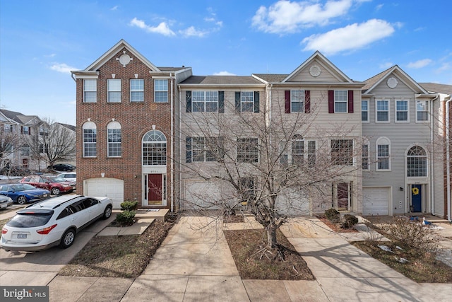 view of property featuring a garage