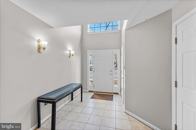 view of tiled foyer