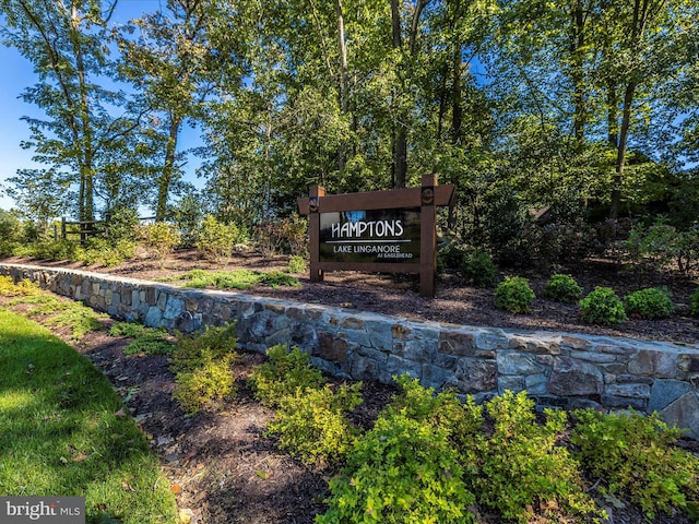 view of community sign