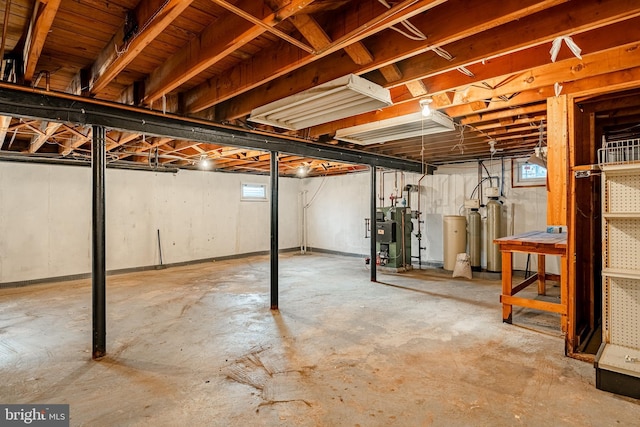 basement with plenty of natural light