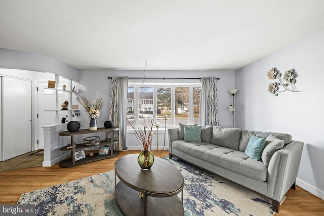 living room featuring hardwood / wood-style flooring