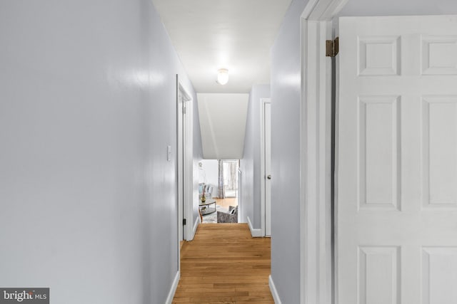 hall featuring light hardwood / wood-style flooring