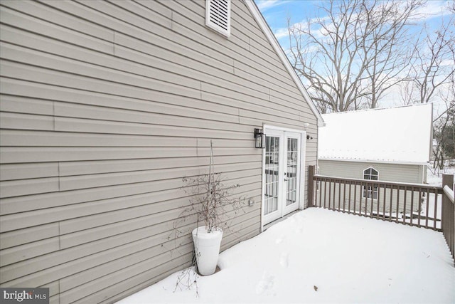 exterior space featuring french doors