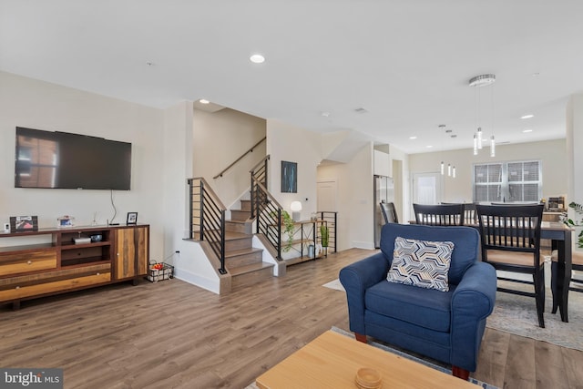 living room featuring hardwood / wood-style floors