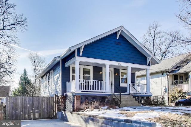 bungalow featuring a porch