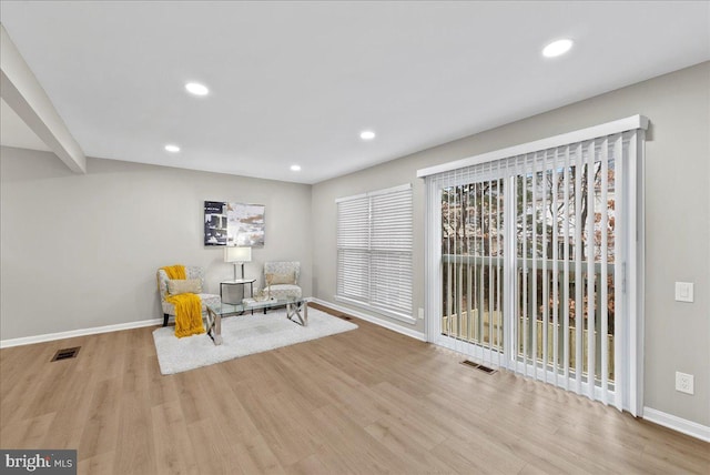 unfurnished room featuring light hardwood / wood-style flooring