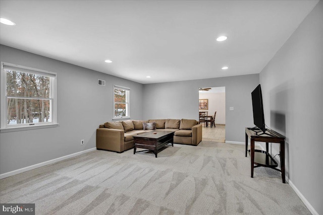 view of carpeted living room