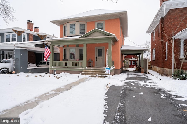 view of front of property with a porch