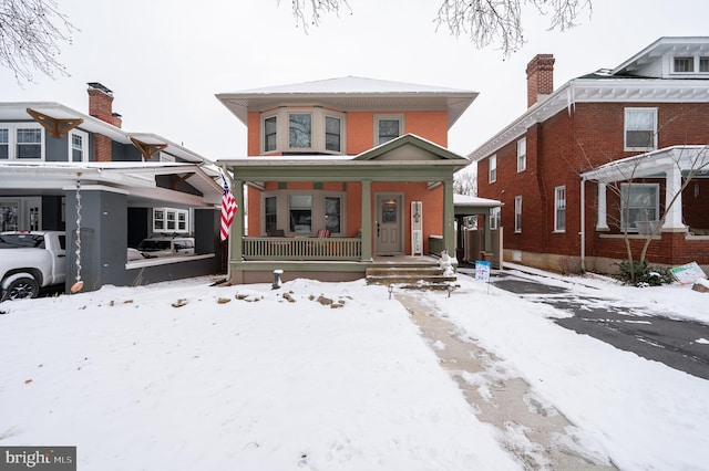 view of front facade featuring a porch