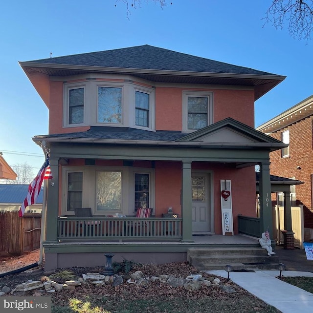 view of front of property with covered porch