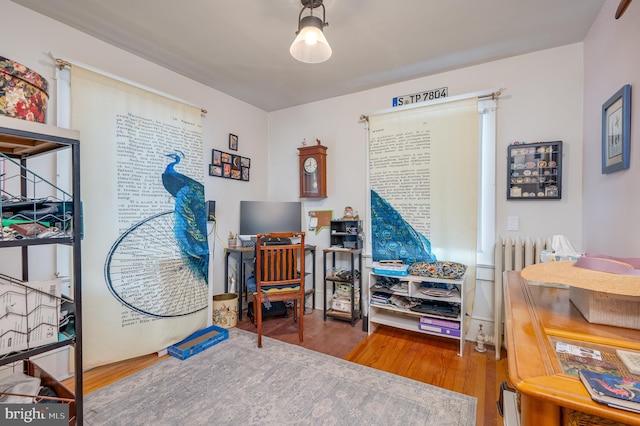 interior space with hardwood / wood-style floors