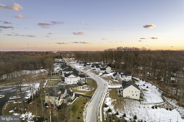 view of snowy aerial view