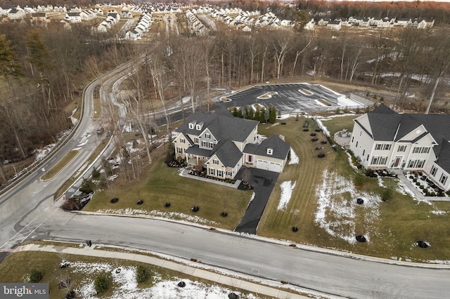 view of snowy aerial view