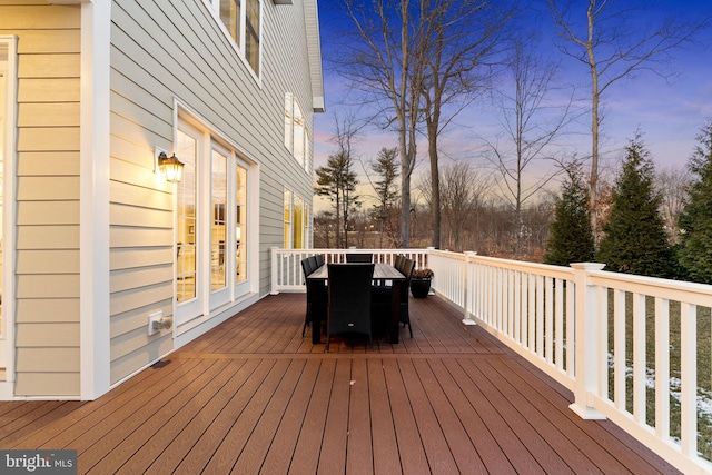 view of deck at dusk