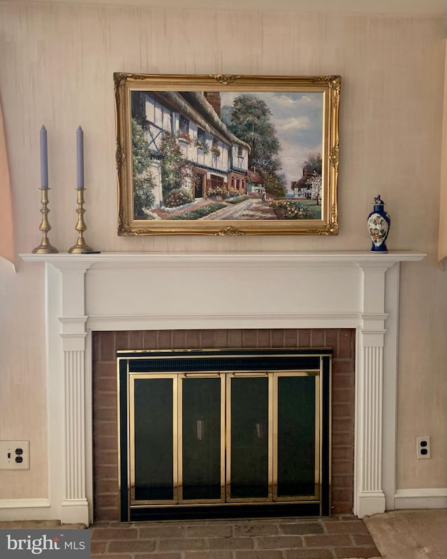 details with a fireplace