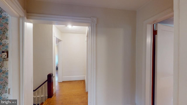 hall featuring light hardwood / wood-style flooring