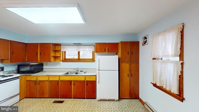 kitchen featuring sink and white appliances