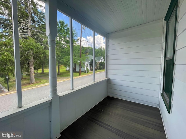 view of unfurnished sunroom