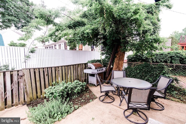 view of patio / terrace with area for grilling