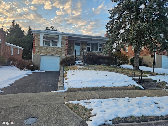 view of front facade with a garage