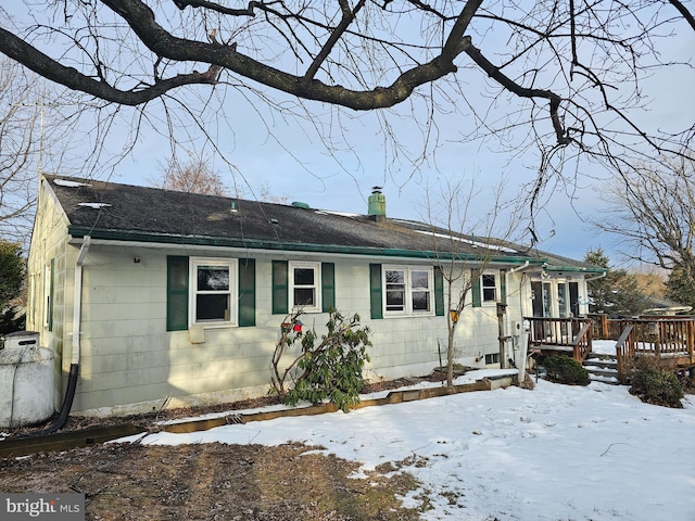 view of front of property with a deck