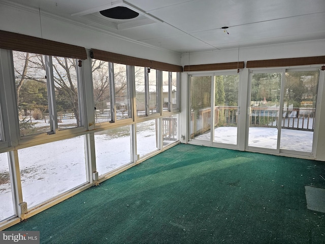 view of unfurnished sunroom