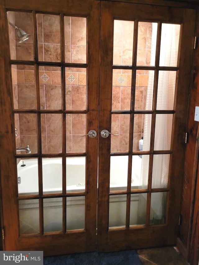 details featuring french doors