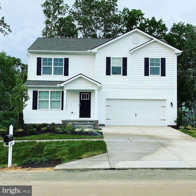 view of front facade with a garage