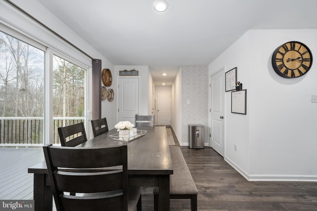 dining room featuring dark hardwood / wood-style floors