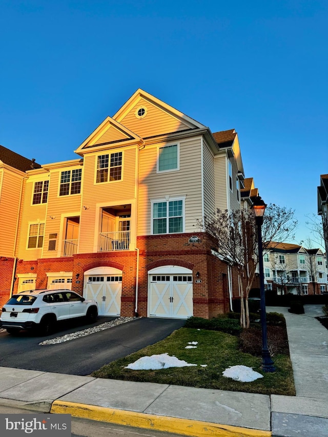 view of property featuring a garage