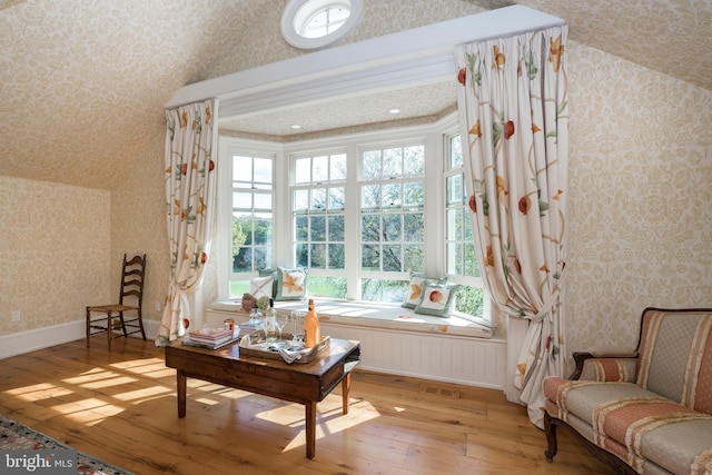 sitting room with light wood-type flooring