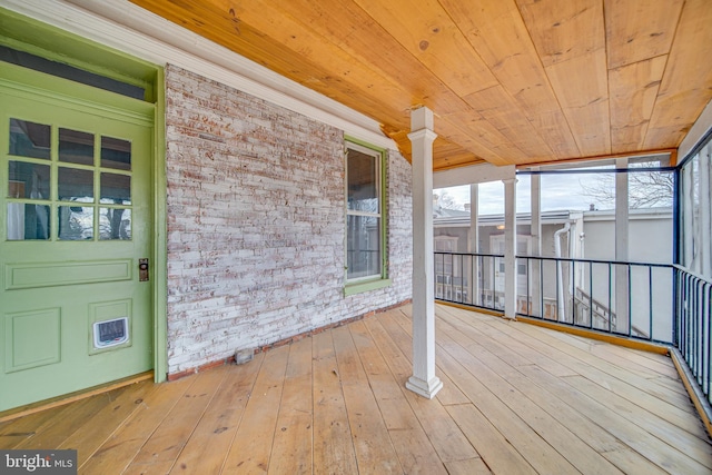 deck with covered porch