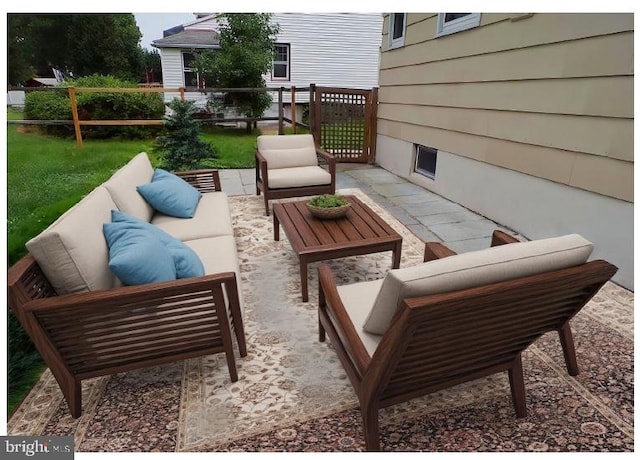 view of patio / terrace with an outdoor living space