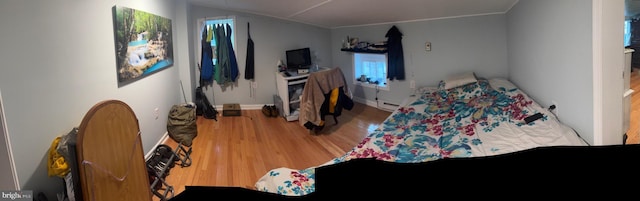 bedroom featuring hardwood / wood-style flooring