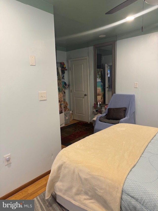 bedroom featuring wood-type flooring