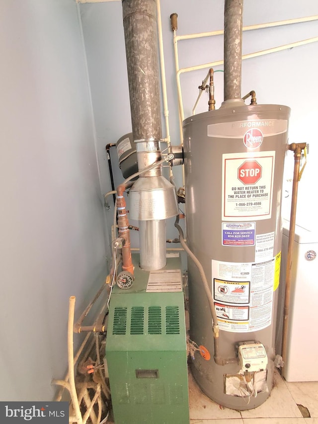 utilities featuring gas water heater