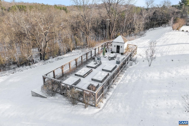 view of snowy aerial view