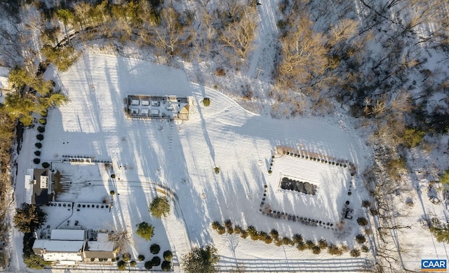 view of snowy aerial view