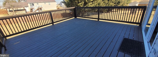 deck with a residential view