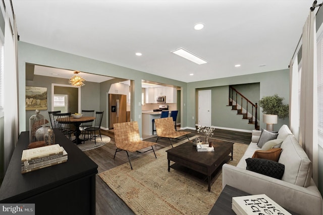 living room featuring hardwood / wood-style flooring