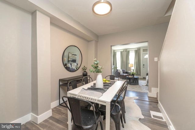 dining room featuring wood-type flooring