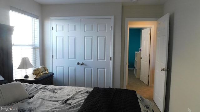 bedroom featuring a closet