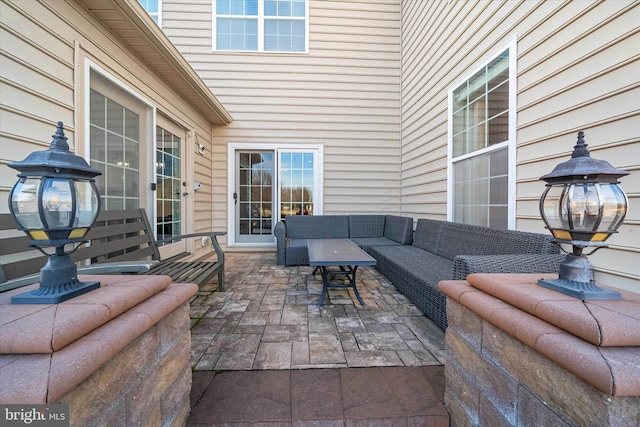 view of patio / terrace featuring an outdoor living space