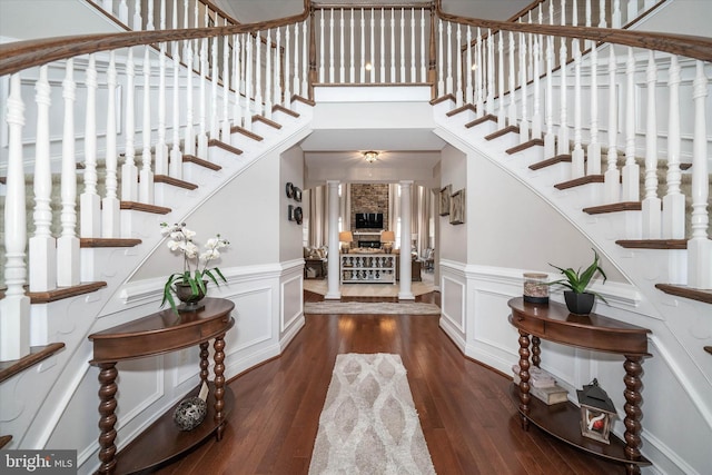 entrance foyer with dark wood-type flooring