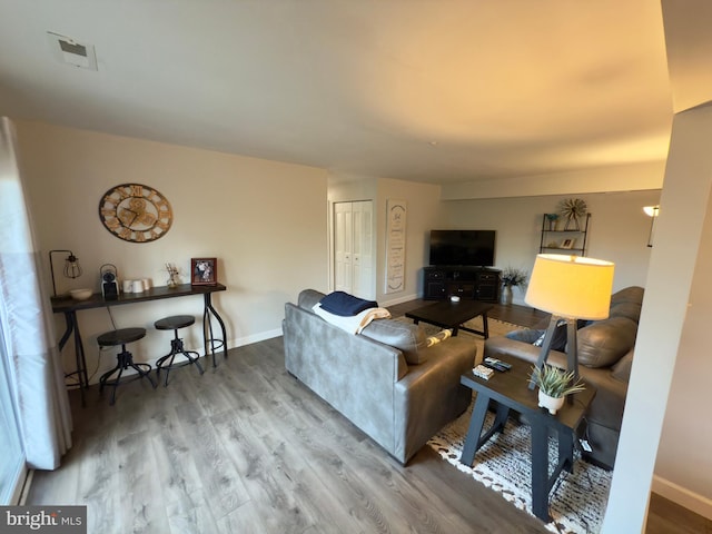 living room featuring hardwood / wood-style floors