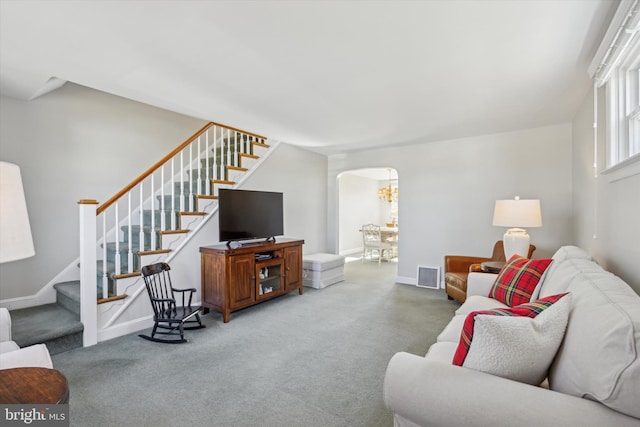 view of carpeted living room