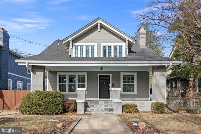 bungalow-style home with a porch