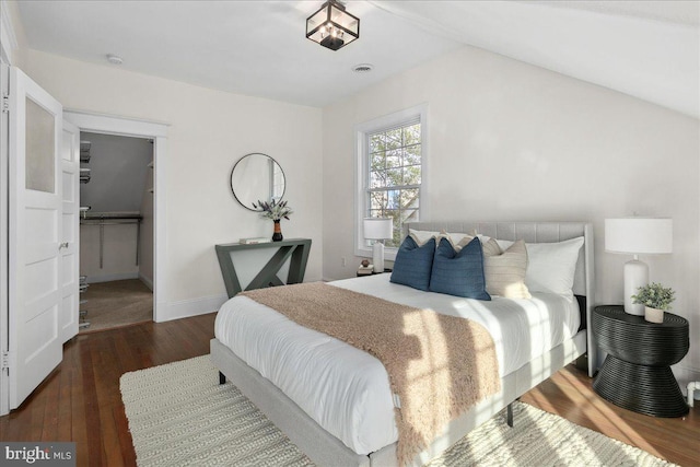 bedroom featuring dark hardwood / wood-style floors