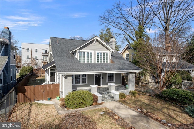 view of front of property with a porch