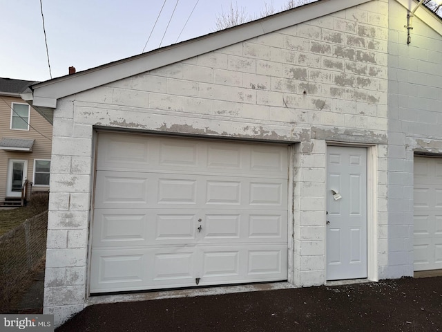 view of garage